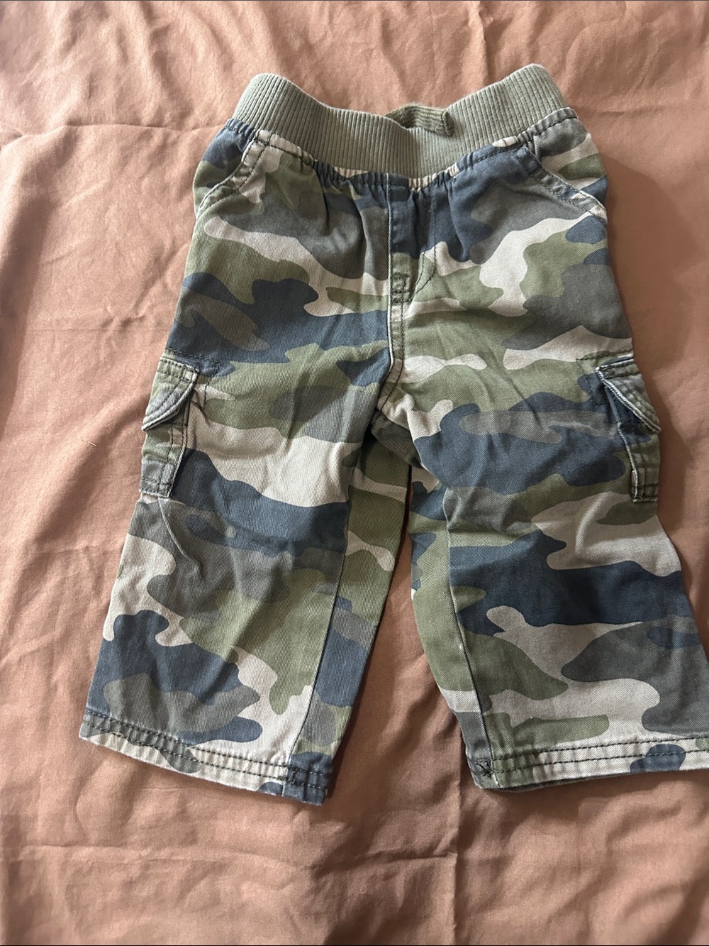 Camo Cargo Kids Bottoms - Green Camo